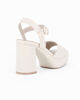 Immagine di MISS GLOBO - Sandalo avorio con sottopiede in VERA PELLE e cinturino alla caviglia, tacco 9CM