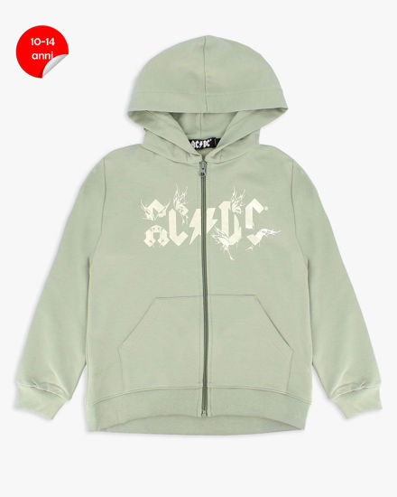 Immagine di ACDC - FELPA VERDE FULL ZIP CON CAPPUCCIO PER RAGAZZA 10-14 ANNI
