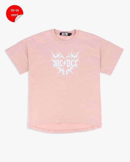 Immagine di ACDC - TSHIRT MANICA CORTA ROSA IN COTONE PER REGAZZE