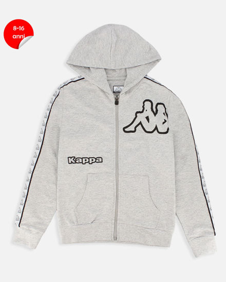 Immagine di KAPPA - FELPA GRIGIA DA RAGAZZO CON ZIP E CAPPUCCIO