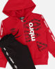 Immagine di UMBRO - COMPLETO TUTA BIMBO FELPA ROSSA FULL ZIP CON CAPPUCCIO