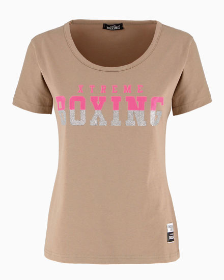 Immagine di XTREME BOXING - TSHIRT CAMEL DA DONNA CON LOGO GLITTER