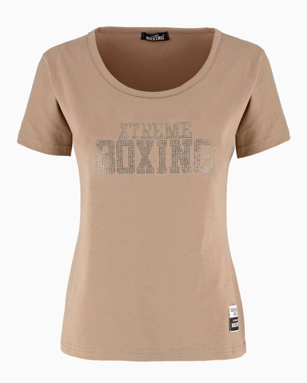 Immagine di XTREME BOXING - TSHIRT CAMEL DA DONNA CON LOGO STRASS