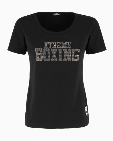 Immagine di XTREME BOXING - TSHIRT NERA DA DONNA CON LOGO STRASS