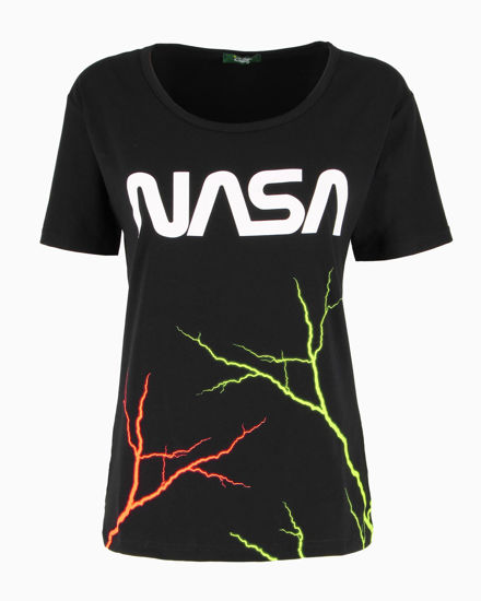 Immagine di NASA - TSHIRT NERA DA DONNA LOGO NASA