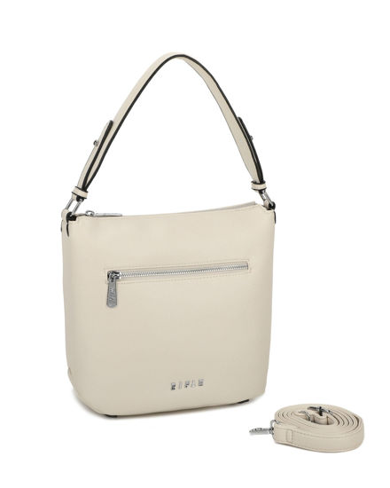 Immagine di RIFLE - Borsa un manico beige con tasca frontale, tracolla removibile