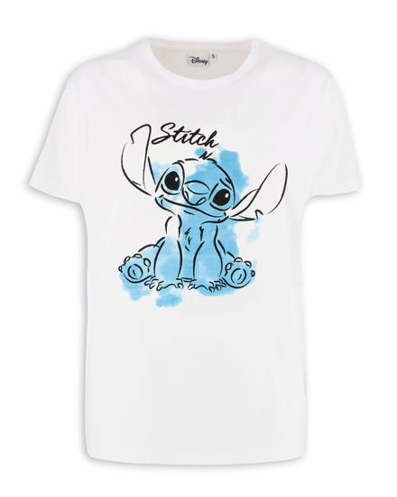 Immagine di LILO&STITCH - Tshirt bianca da donna con stampa Stitch - JL052543