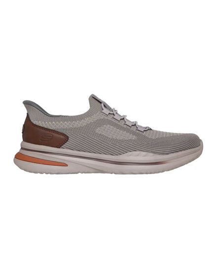 Immagine di SKECHERS - NORLAN - ALONSO - Sneakers taupe con tomaia in maglia e lacci fissi elasticizzati