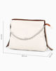 Immagine di DIVAS - Borsa sacca beige in VERA PELLE con tracolla nastro - MADE IN ITALY