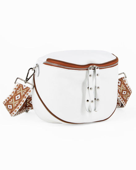 Immagine di NARDINI - Marsupio bianco da donna in VERA PELLE - MADE IN ITALY