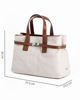 Immagine di DIVAS - Borsa due manici beige in VERA PELLE con tracolla nastro - MADE IN ITALY