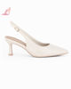 Immagine di LADY GLOBO - Décolleté slingback avorio con sottopiede in VERA PELLE e calzata comoda, tacco 6,5CM