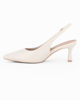 Immagine di LADY GLOBO - Décolleté slingback avorio con sottopiede in VERA PELLE e calzata comoda, tacco 6,5CM