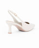 Immagine di LADY GLOBO - Décolleté slingback avorio con sottopiede in VERA PELLE e calzata comoda, tacco 6,5CM