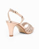Immagine di DIVAS - Sandalo gioiello rose gold con cinturini in strass, tacco 7,5CM