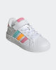 Immagine di ADIDAS - SCARPA BIANCA GRAND COURT 3.0 STRISCE COLORATE DA BAMBINI 28-35 - KI6503