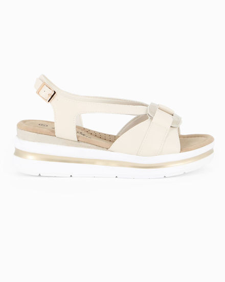 Immagine di MISS GLOBO - Sandalo panna platform con sottopiede memory soft, zeppa 5CM