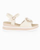 Immagine di MISS GLOBO - Sandalo panna platform con sottopiede memory soft e dettaglio metallico in strass, zeppa 5CM