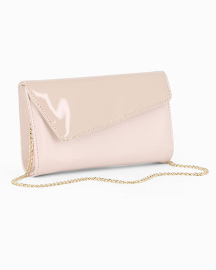 Immagine di ANNES NICOLE - Pochette nude con patta in vernice, MADE IN ITALY