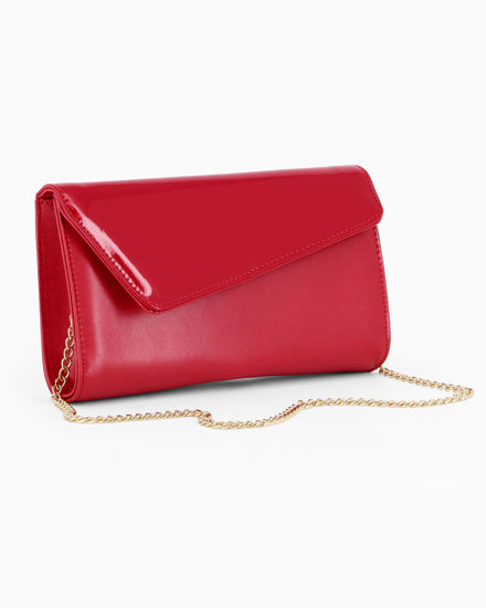 Immagine di ANNES NICOLE - Pochette rossa con patta in vernice, MADE IN ITALY