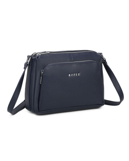 Immagine di RIFLE - Tracolla blu con due scomparti principali, tasca posteriore e anteriore