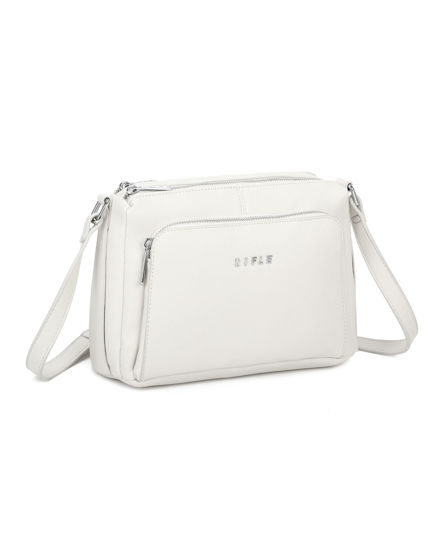 Immagine di RIFLE - Tracolla bianca con due scomparti principali, tasca posteriore e anteriore