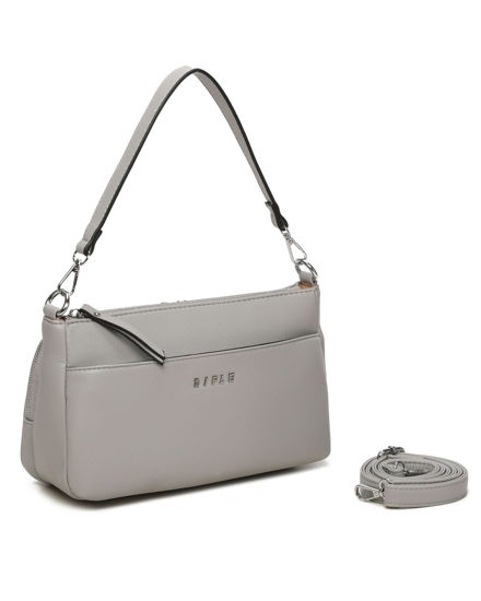 Immagine di RIFLE - Borsa un manico perla con tasca frontale e posteriore, tracolla removibile