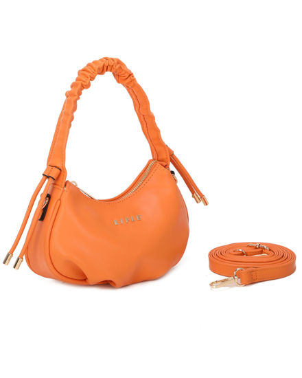 Immagine di RIFLE - Minibag arancione con manico arricciato, tracolla removibile