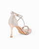 Immagine di MISS GLOBO - Sandalo champagne con cinturini incrociati e strass, tacco 8,5CM