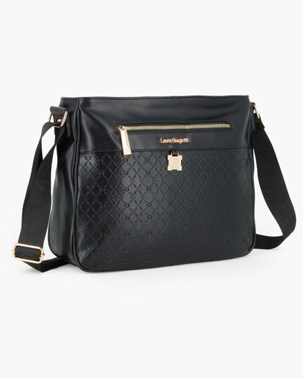 Immagine di LAURA BIAGIOTTI - Borsa sacca nera con tasca frontale e posteriore