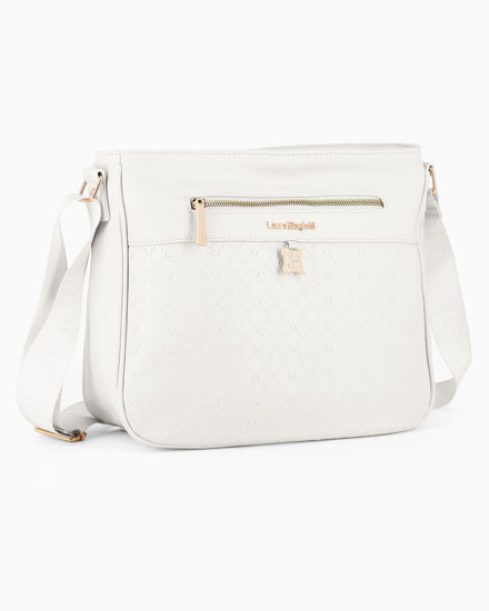 Immagine di LAURA BIAGIOTTI - Borsa sacca bianca con tasca frontale e posteriore