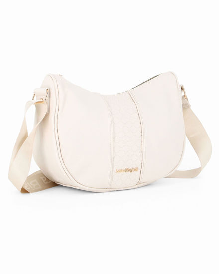 Immagine di LAURA BIAGIOTTI - Borsa mezzaluna naturale con tasca posteriore