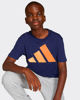 Immagine di ADIDAS - T-SHIRT BLU CON LOGO ARANCIO PER RAGAZZI - KD6047
