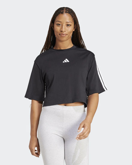 Immagine di ADIDAS - T-SHIRT NERA DA DONNA ESSENTIALS 3 STRIPES - JD4998