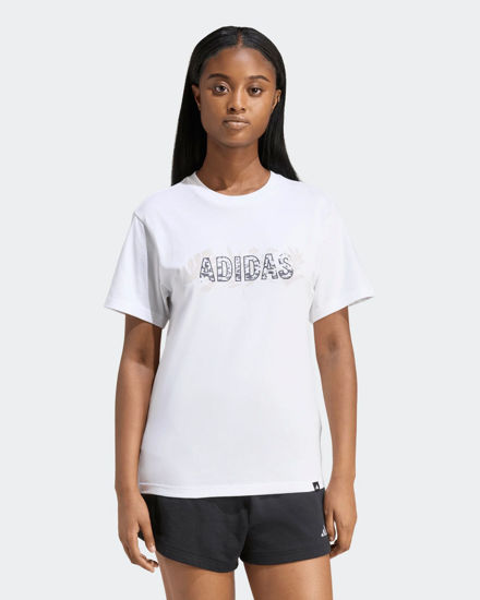 Immagine di ADIDAS - TSHIRT BIANCA DA DONNA CON LOGO ANIMAL E FLOREALE -  KB7146