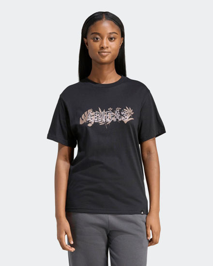 Immagine di ADIDAS - TSHIRT NERA DA DONNA CON LOGO ANIMAL E FLOREALE -  KB7147