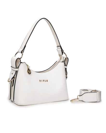 Immagine di RIFLE - Borsa a spalla bianca, tracolla removibile