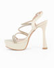 Immagine di MISS GLOBO - Sandalo slingback beige in raso con cinturini in strass, tacco 12,5CM