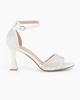 Immagine di MISS GLOBO - Sandalo bianco con strass e cinturino alla caviglia, tacco 8CM