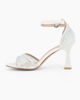 Immagine di MISS GLOBO - Sandalo bianco con strass e cinturino alla caviglia, tacco 8CM