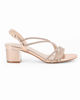 Immagine di DIVAS - Sandalo gioiello rose gold con cinturini in strass, tacco 5CM