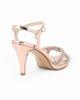 Immagine di DIVAS - Sandalo gioiello rose gold con nodo in strass e cinturino alla caviglia, tacco 8,5CM