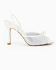 Immagine di TATOO - Sandalo slingback bianco con strass e perla, tacco 9,5CM