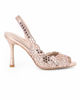 Immagine di TATOO - Sandalo slingback champagne con strass e scollo laterale, tacco 9,5CM