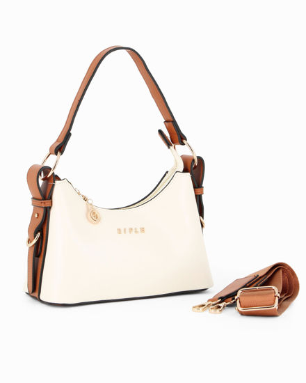 Immagine di RIFLE - Borsa a spalla beige, tracolla removibile