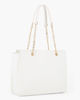 Immagine di LAURA BIAGIOTTI - Borsa shopping bianca con tasca frontale con patta e chiusura logo a incasso