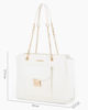 Immagine di LAURA BIAGIOTTI - Borsa shopping bianca con tasca frontale con patta e chiusura logo a incasso