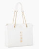 Immagine di LAURA BIAGIOTTI - Borsa shopping bianca con applicazione frontale loghi