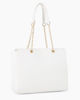 Immagine di LAURA BIAGIOTTI - Borsa shopping bianca con applicazione frontale loghi