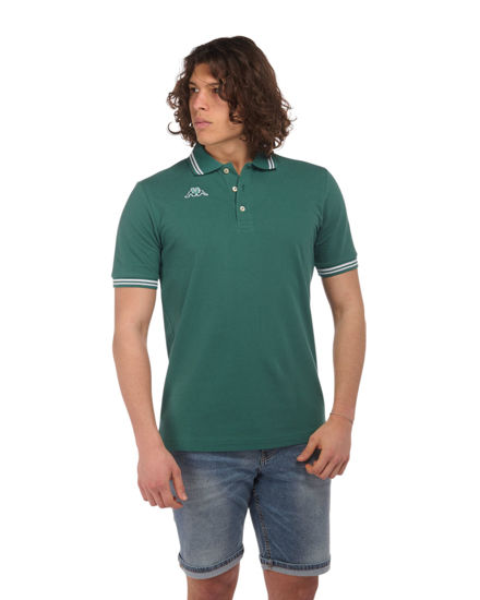 Immagine di KAPPA - POLO VERDE DA UOMO CON BORDINO A CONTRASTO LOGO MALTAX 9